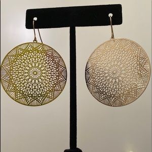 14K Gold Plated Geometric Dangle Earrings